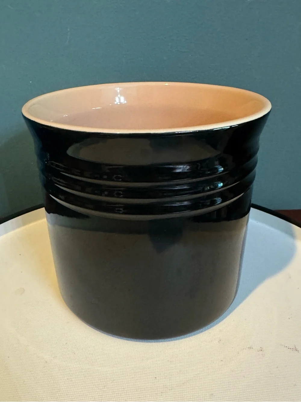 Large Le Creuset Stoneware Utensil Holder Crock - Black